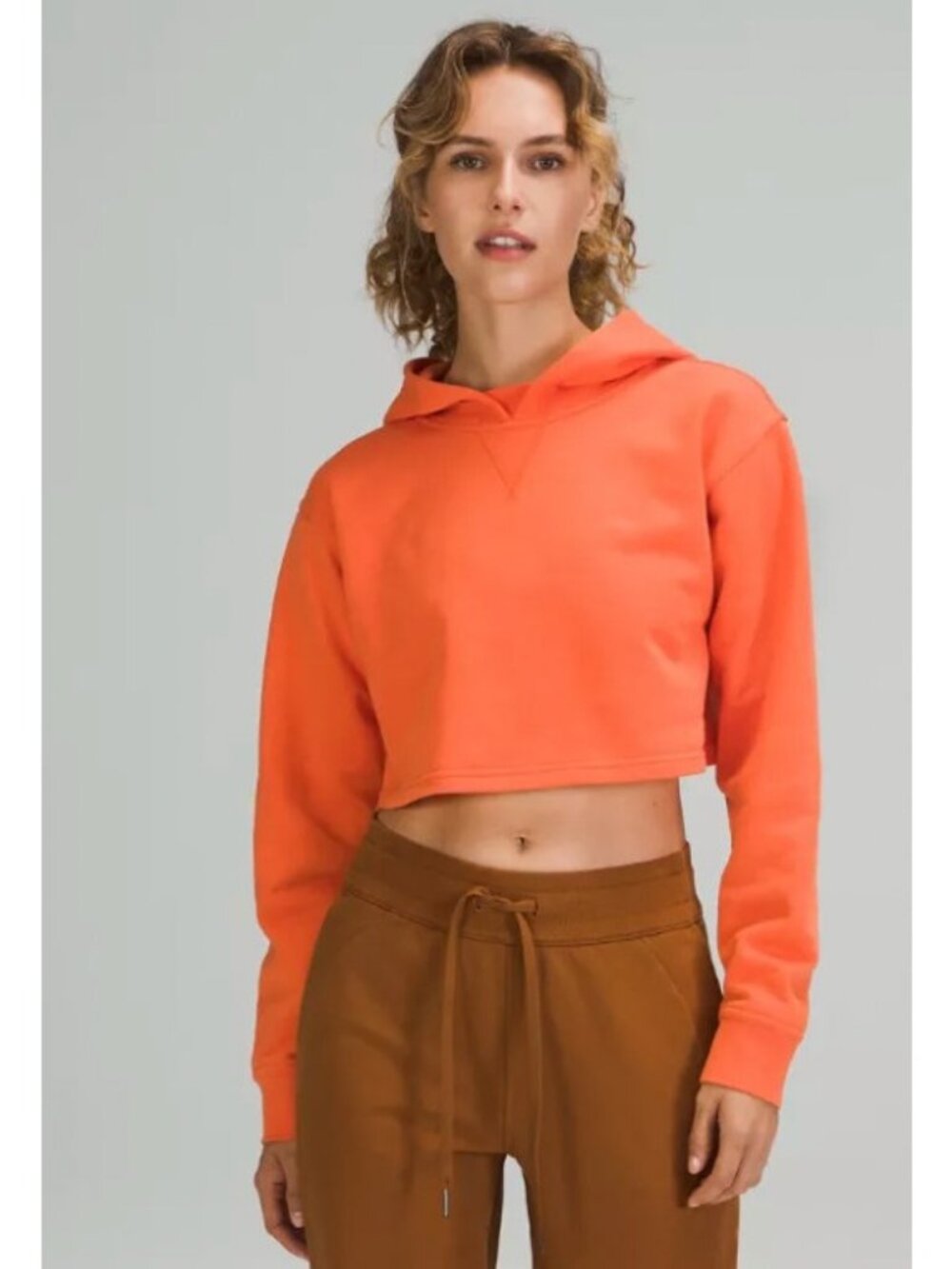 Lululemon All Yours Cropped Hoodie Orange Womens 16 New